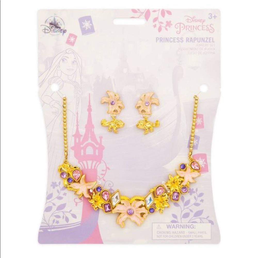 NWT Disney Store Princess Rapunzel Tangled Deluxe Dress Up Costume Jewelry Set